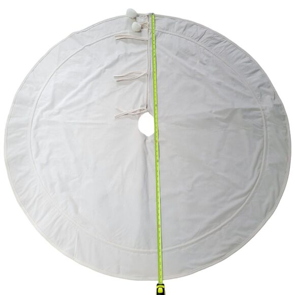 Jute Reversible Christmas Tree‎ Skirt 56.5 in Beige Cream Neutrals Burlap Prima - Picture 8 of 10